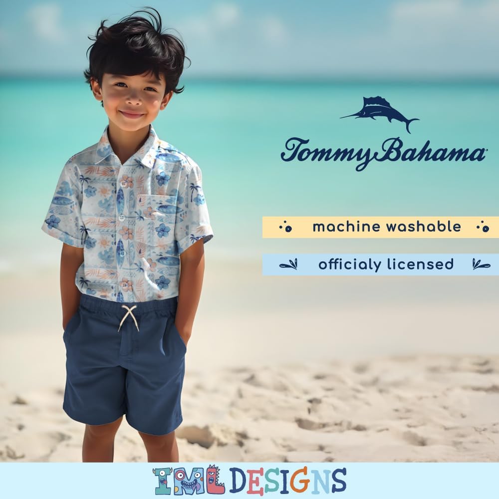 Tommy Bahama Boys Hawaiian Shirt & Shorts Set - Casual 2-Piece Summer Outfit for Kids