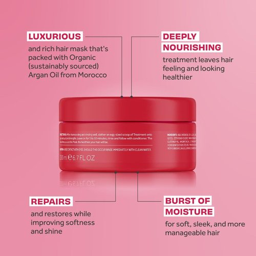 Lee Stafford Hydrating Hair Mask - Argan Oil Deep Conditioning Treatment for Dry, Damaged Hair | 6.7 Fl Oz