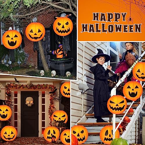 Halloween Pumpkin Paper Lanterns Set of 20 - 8 Inch Decor for Indoor & Outdoor Parties