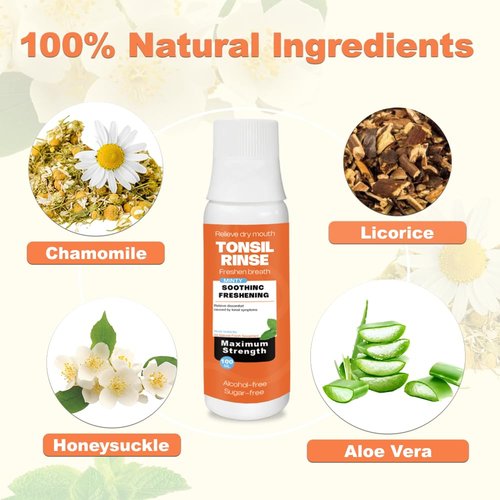 Tonsil Stone Mouthwash for Tonsil Stones, Mint Flavor 100ML, Tonsil Rinse to Soothe Tonsils, Improve Bad Breath, Relieve Dry Mouth.