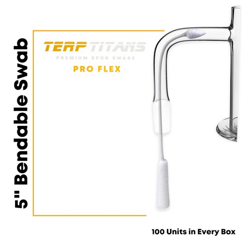 TerpTitans – Pro Flex – Flexible 5-inch Cotton Swabs, 2-Pack — Barrel Tip For Max Absorption and Fine Point Tips For Tight Spaces