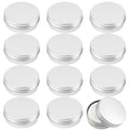 Opvixi Tins 12 Pack, 2 Ounce Salve Tins with Lids, Small Metal Aluminum Tin Jar Refillable Containers, Round Tin Travel Cosmetic Containers with Screw Lids, Tin Can for Salve, Balm, Lip Balm, Cream