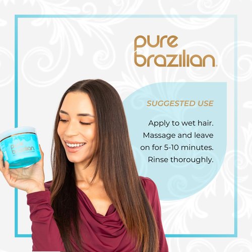 Pure Brazilian Deep Conditioning Masque - Brazilian Keratin & Acai Hair Treatment, 8 Fl Oz