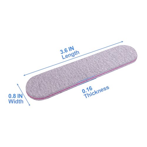 Nail Files (100 Pack), 3.6 Inches Emery Board Nail Files for Acrylic and Natural Nails, 100/180 Grit Small Double Sided Fingernail Filer Bulk Mini Professional Finger Nail Filer Manicure Set Gray