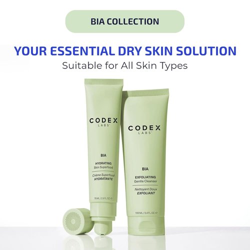 Codex Labs Bia Exfoliating Face Wash 2.0 - Gentle Vegan Cleanser for Dry & Sensitive Skin | 3.4oz