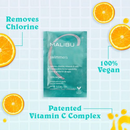 Malibu C Swimmers Wellness Hair Remedy - Protects Against Chlorine Discoloration - Hydrating Vitamin C Complex