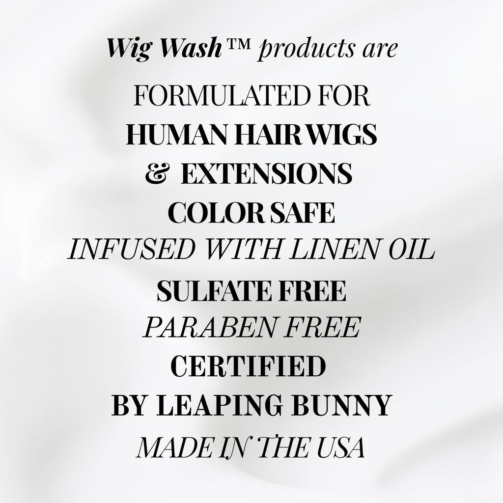 WIG WASH - WIG CONDITIONER - Linen Oil Conditioner – Sulfate-Free Formula for Human Hair Wigs, Extensions & Natural Hair – Moisturizing, Lightweight, Color Safe – 8 fl oz