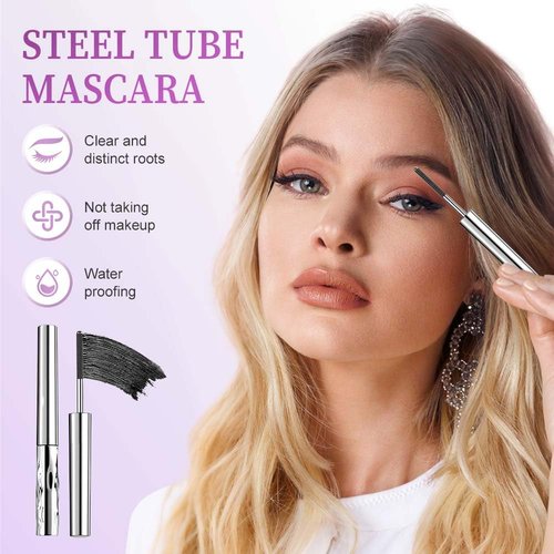 Skiennix Eyelash Primer - Waterproof Tubular Mascara for Long, Voluminous Lashes | Black