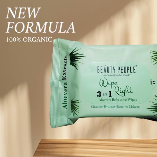 Beauty People Aloe Vera Refreshing Wipes - 3 in 1 Cleansing & Hydrating Makeup Remover