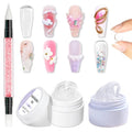 IFFANSHU Solid Builder Gel for Nails, 2 Colors Clear White Non-Sticky 3D Sculpting Gel Nail Art Carving Modeling Gels Hard Nail Extension for DIY Home Salon Manicure