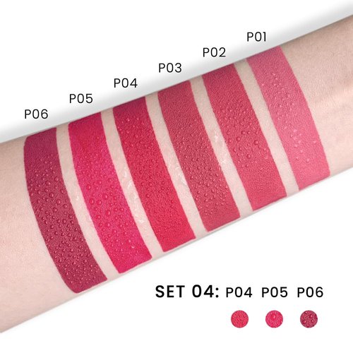 Evpct Matte Lipstick Set - 3 Pcs Silky Velvet in Plum Purple, Rose Red & Mauve | Long-Lasting & Smudge-Proof