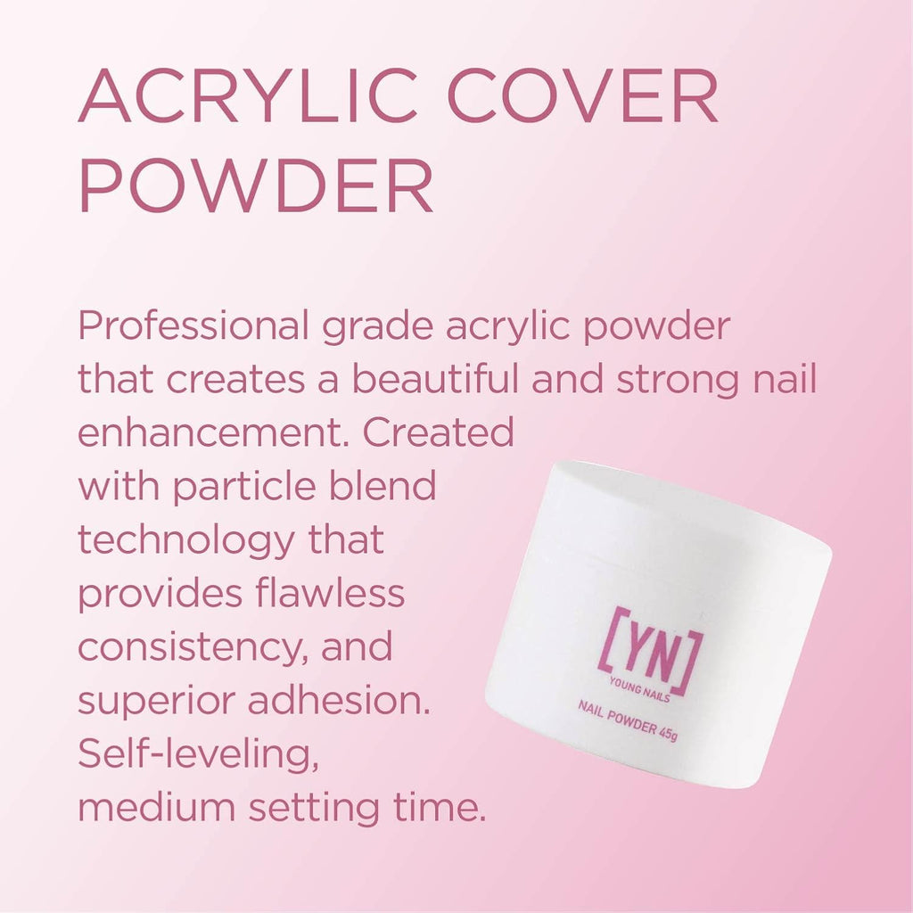 Young Nails Acrylic Cover Powder - Rosebud Shade | 45 Gram for Flawless Nail Art