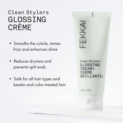FEKKAI Clean Stylers Glossing Cream - Hydrating Frizz Control & Shine Boost - 3.4 oz - Vegan & Cruelty-Free