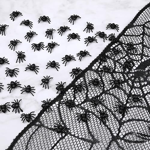 50pcs Realistic Halloween Spider Decorations - Scary Fake Spiders for Haunted House & Party Favors