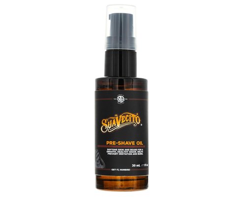 Suavecito Shave Oil - Softens Skin & Beard, Prevents Irritation - 1 oz Pump Bottle with Natural Ingredients