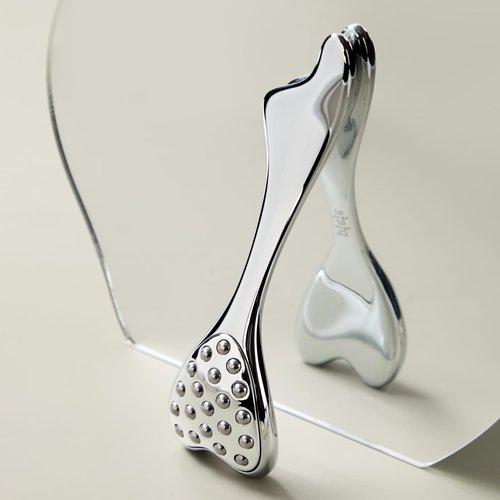 pfefe Stainless Steel Gua Sha & Face Roller, 3-in-1 Dolphin Facial Roller for Esthetician Supplies Women Gift, Skin Care Tool for Puffiness, Wrinkles, Dark Circles (1 Pc)