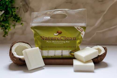 Amish Farms Pure Moisturizing Fragrance Free Bars with Coconut Oil & Shea Butter for Sensitive Skin - Made in USA | Women & Mens Face - Body Bar for Shower | NatureClean | 5oz Ea (5 Bars)
