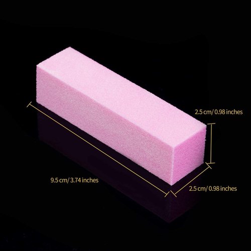 Senkary 12 Pack Nail Buffer Block 4 Sided Professional Nail File Sanding Block Buffing Blocks for Natural and Acrylic Nails (Pink)