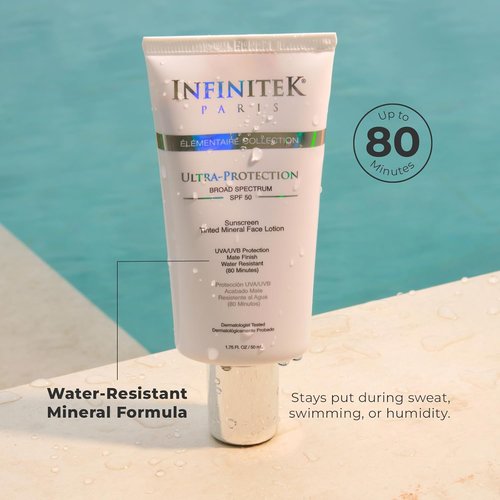 Infinitek Paris | Tinted Mineral Face Sunscreen SPF 50 | Matte Finish & Water Resistant | 1.75 fl oz / 50 ml