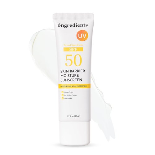 ONGREDIENTS Skin Barrier Moisture Sunscreen SPF 50 - Hydrating, Non-Sticky, Glowy Finish | 1.7 fl. oz.