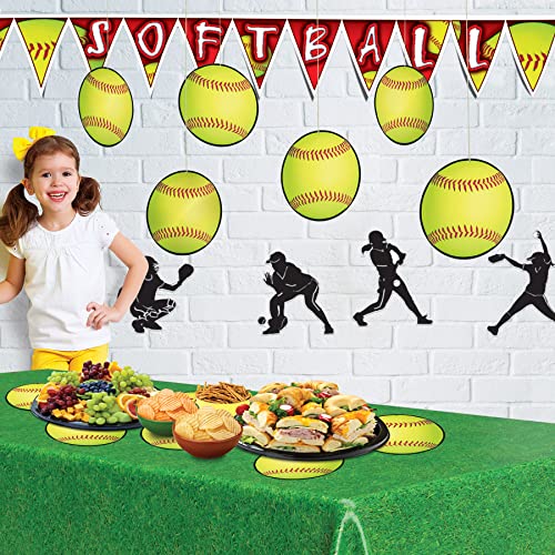 Softball Party Decorations - 12 Fastpitch Cutouts for Sports Themed Events