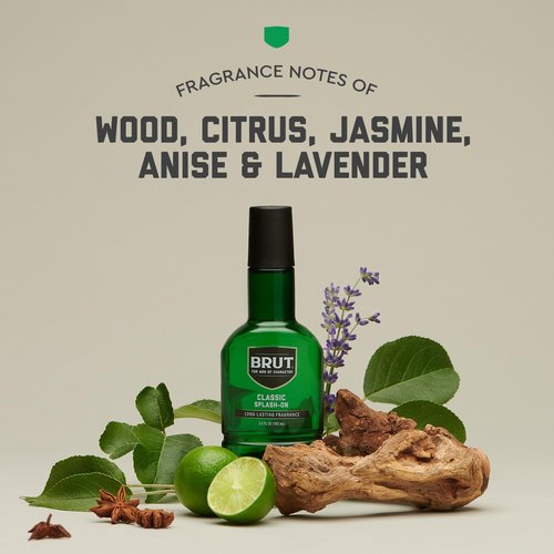 Brut Splash-On Original Fragrance | Bold, Long-Lasting Cologne for Men - 3.5 oz with Spicy Woods & Citrus Notes