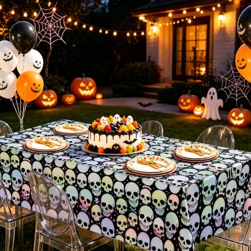Halloween Party Decorations Set with Iridescent Balloons, Banner & Curtain