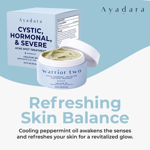 Cystic Acne Spot Cream Overnight Hormonal Acne-Prone Skin for Face & Body Sulfur Cream for Women Men & Teens Effective for Stubborn Breakouts 120 Uses