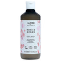 I LOVE Naturals Rose & Argan Body Wash - Moisturizing Plant-Based Cleanser - Infused with Essential Oils - 16.9 oz