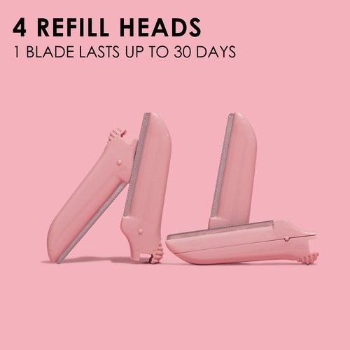 JAPONESQUE Dermaplaner Replacement Blades 4-Pack, Facial Razor Blade Heads Only
