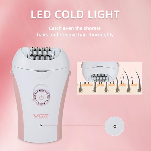Glabrouse Skin Smooth Glide Epilator for Women,Facial Epilator for Women,Cordless Face Hair Remover with Light,Hair Rmoval for Face Bikini Legs, Body Removal Device