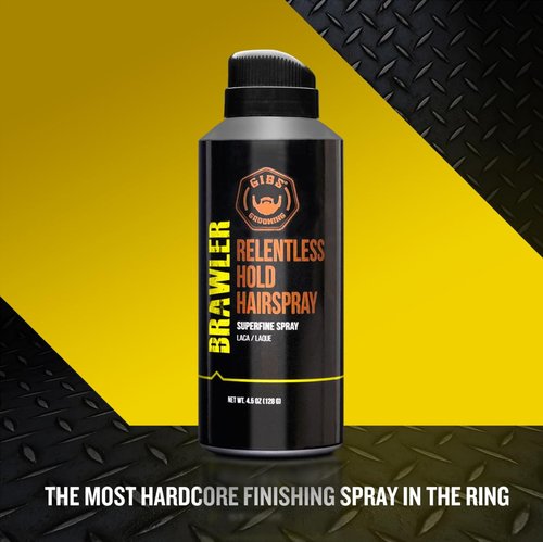 GIBS Grooming Brawler Hairspray - Strong Hold & Lightweight Formula | 4.5oz