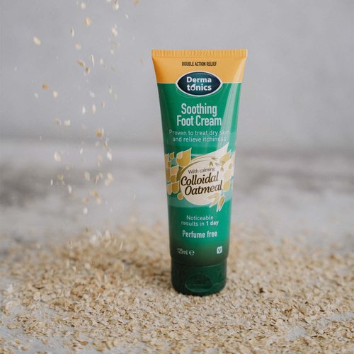 Dermatonics Soothing Foot Cream - Rapid Relief for Dermatitis, Dry Skin Conditions with Calming Colloidal Oatmeal, Suitable for Diabetics and Vegan-Friendly, 4.23 fl oz