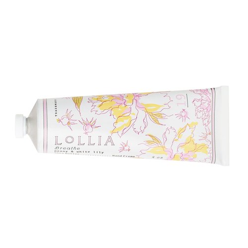 Lollia Hand Cream - Moisturizing Peony & White Lily Scent | Quick-Absorbing 4 oz Luxury Lotion