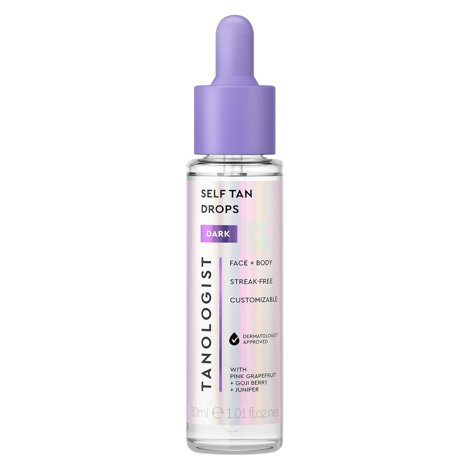 Tanologist Dark Self Tan Drops - Streak-Free Tanning Solution for Face & Body | Vegan, 1.01 fl. oz/30 ml