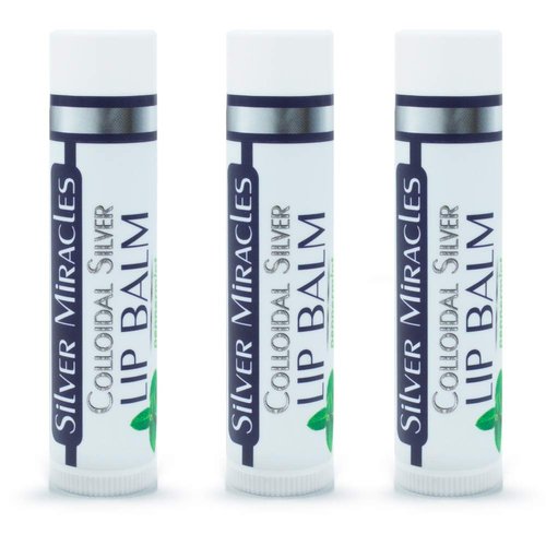 Silver Miracles - Colloidal Silver Lip Balm - Moisturizing Protection - 3 Pack TUBE