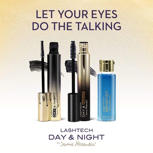 Jerome Alexander LashTech Volumizing Mascara Set - Day & Night Formula with Eye Makeup Remover | Black