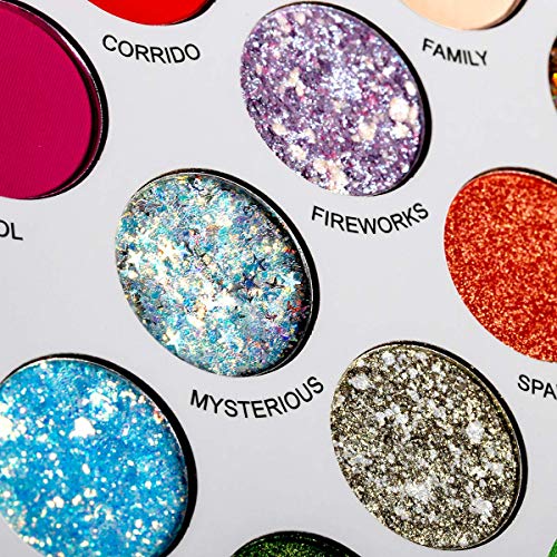 54-Color Neon Eyeshadow Palette - Bright Matte, Glitter & Shimmer Makeup for Women