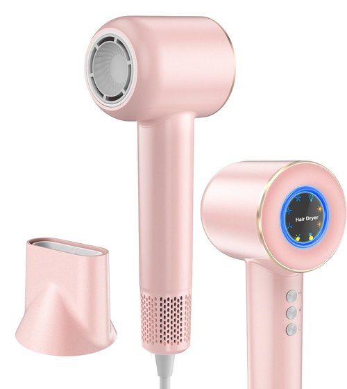 Smart Ionic Hair Dryer with Intelligent Grip Sensor, Thermo-Control, Self-Cleaning Function,110000 RPM Low Noise Blow Dryer with Magnetic Concentrator, Lightweight Hairdryer for Women