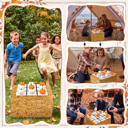 Halloween Pumpkin Tic Tac Toe Game Set - Indoor Outdoor Fall Party Game