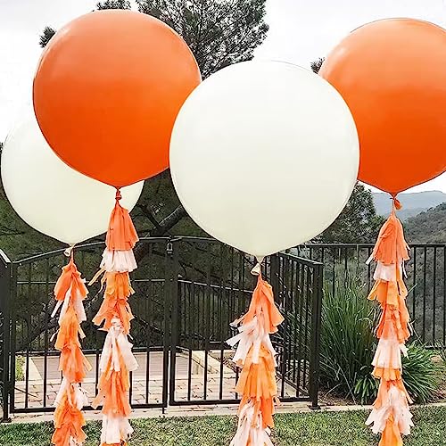 Orange Jumbo Latex Balloons - 36 Inch Big Party Decorations, 9 Pack - Variation: Orange