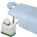 Kinlop 6 Set Microfiber Massage Table Sheet Set, Includes Flat and Fitted Sheets, Face Rest Cover, 6 Colors, Stain & Wrinkle Resistant(Pastel Color)