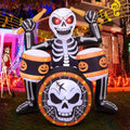 5 Ft Halloween Inflatable Skeleton with Music & LED Lights - Outdoor Yard Decor