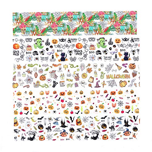 Halloween Nail Foil Sticker Set - Fall Nail Art Decals & Charms, 10 Pack