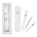Bona Fide Beauty Nail Kit - Handmade Czech Glass | 4PC Gift Set for Teenage Girls - Clear Color