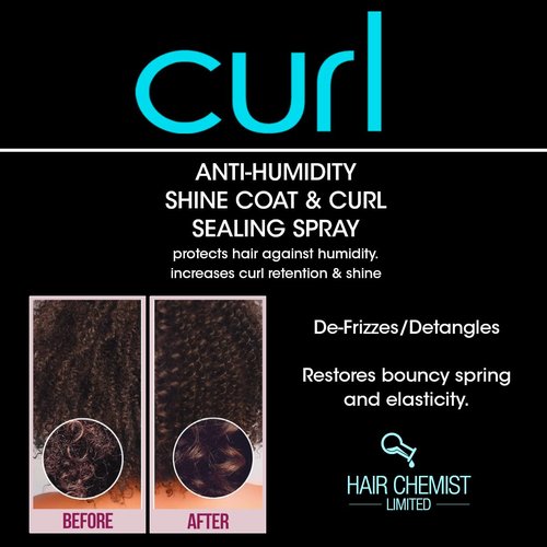 Hair Chemist CURL Anti-Humidity Shine Coat - Curl Sealing Spray, 8 oz (Pack of 2)