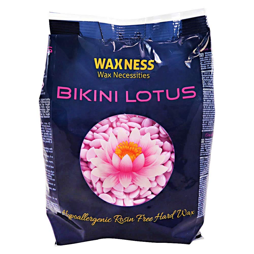 Waxness Bikini Lotus Hard Wax Beads 0.8 lb (400 g) – Rosin-Free Stripless Wax for Bikini and Sensitive Areas, Professional Use – Made in Italy