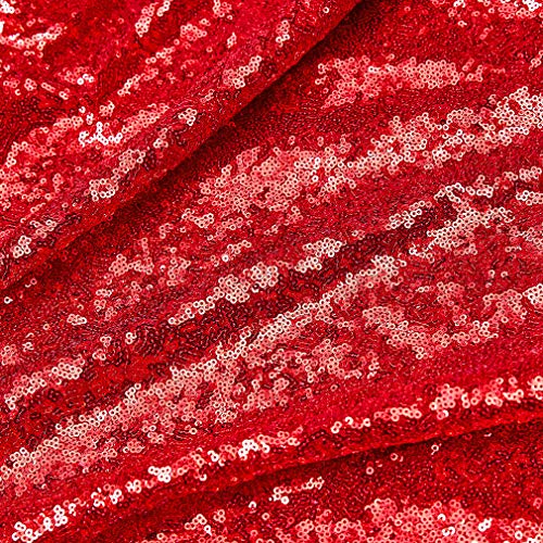 30 Inch Red Sequin Tablecloth - Glitter Round Wedding Party Decor