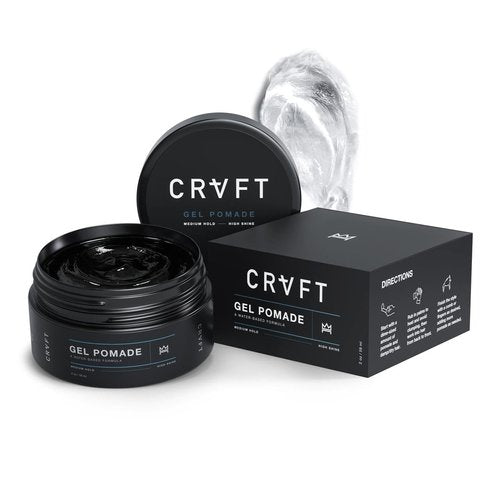 CRVFT Pomade - Medium Hold Styling Gel with Semi-Matte Finish - 2oz | Water-Based, Boss Scented for All Hair Types