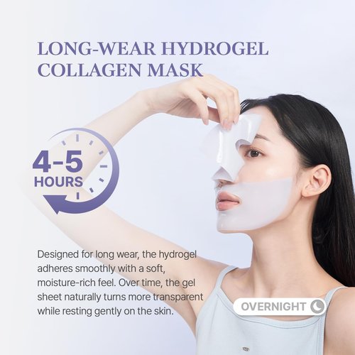 starlike Collagen Hydrogel Face Mask I 5 Sheets (1.41 oz x 5) I Dual Exosome & Azulene I 189Da Ultra-Low Molecular Collagen I Korean Mask Sheet for Deep Hydration, Revitalizing Care & Refreshed Look